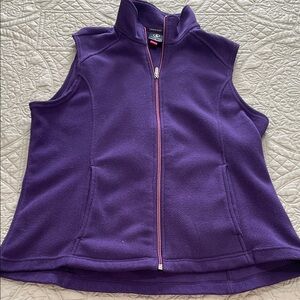 Lands End Purple Fleece Vest L